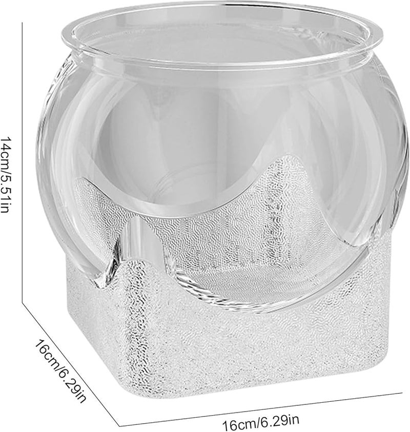 وعاء أسماك بيتا الزجاجي الصغير المستدير، حوض مائي مكتبي لتزيين المنزل والمكتب - Image 4